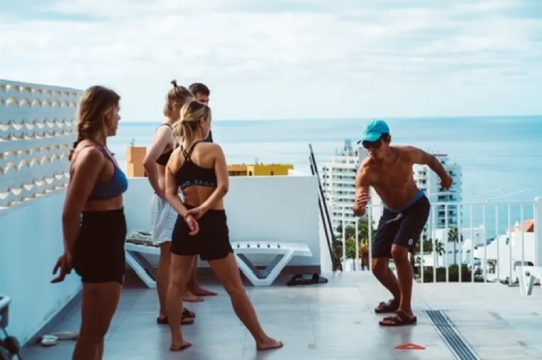 Warming up before a water session, Tenerife 2023