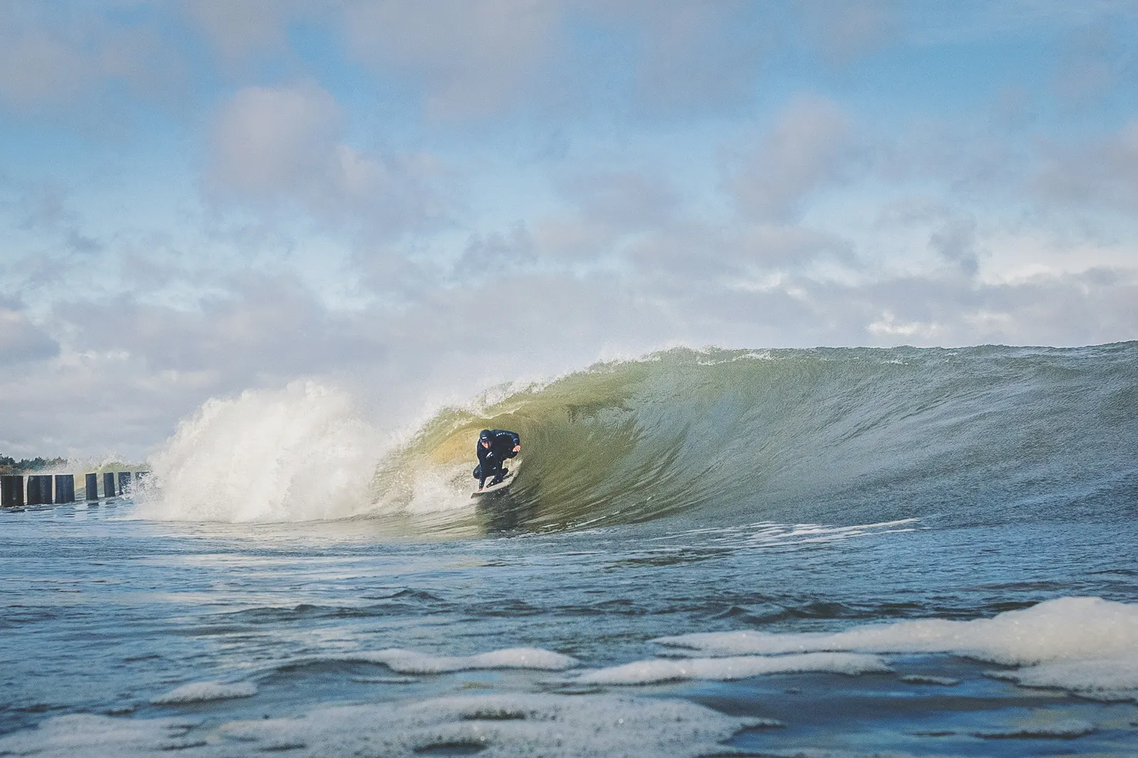 Hubert Stevnert surfing on the Hel Peninsula
