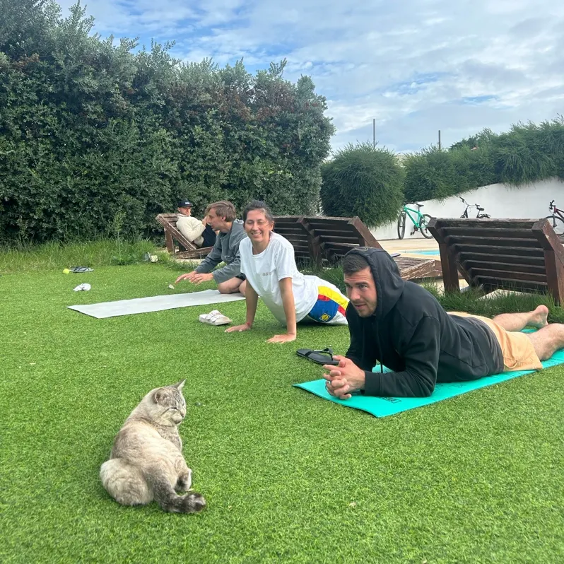 Practising pop-ups on dry land